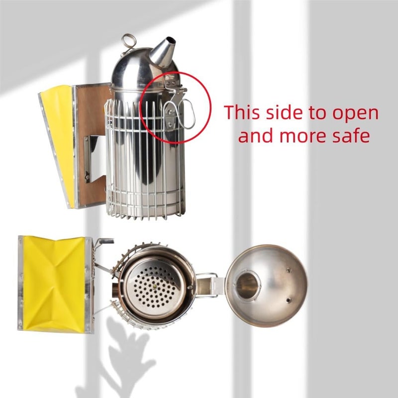 benefitbee Cute Bear-Shaped Domed Bee Smoker | Sustained Burning for 30-50 Hive Inspections, 4x11" Stainless Steel Beekeeping Tool - Image 4